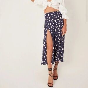 Reformation Zoe Skirt in Blue Splatter